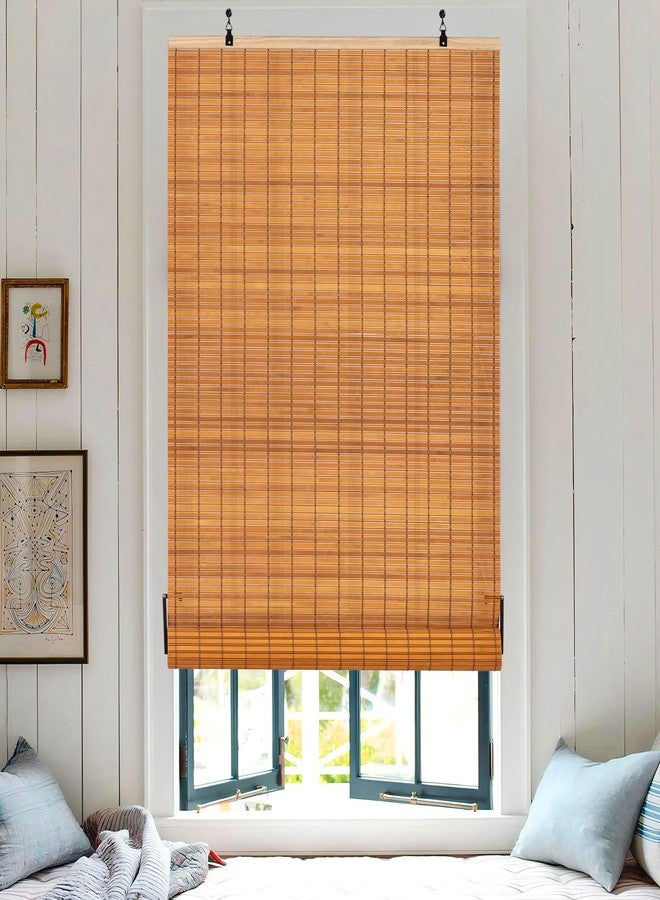 ALIMOO Cordless Bamboo Blinds Roll Up Shades Light Filtering Cordless Roller Window Blinds for Interior Home Patio Porch 30" W x 72" L - Image 1